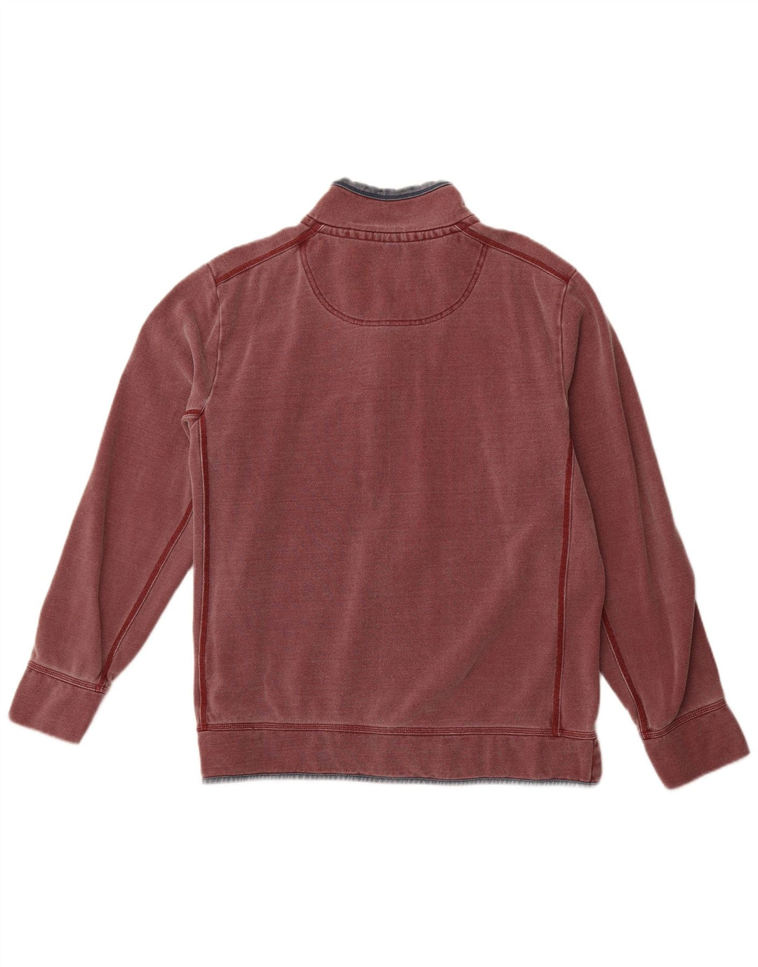 FAT FACE Sweat-shirt à col zippé pour homme en coton bordeaux Taille L