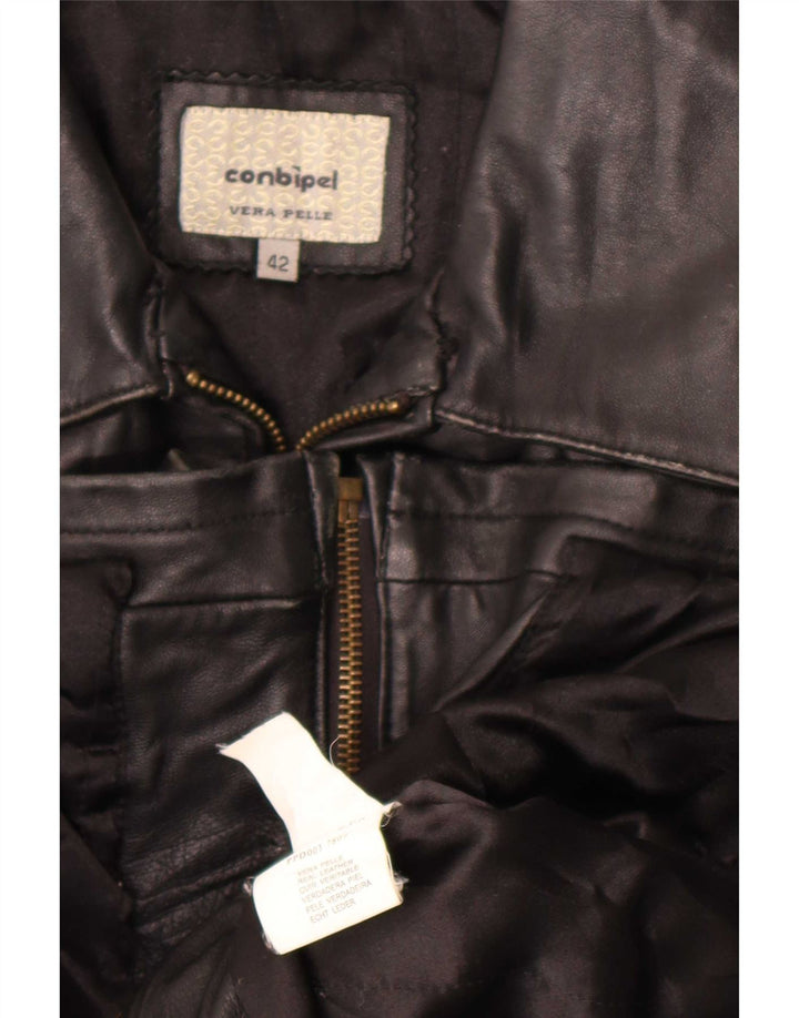 Conbipel Veste En Cuir Femme IT 42 Moyen Noir