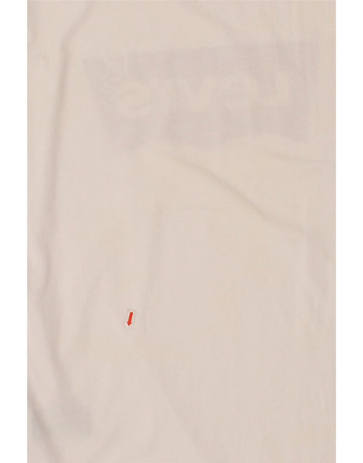 LEVI'S Mens Graphic T-Shirt Top Large White Cotton Vintage Levi's and Second-Hand Levi's from Messina Hembry 