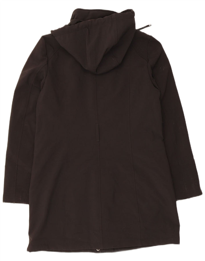 Dkny Veste Parka à capuche pour femme UK 12 Medium Noir Polyester