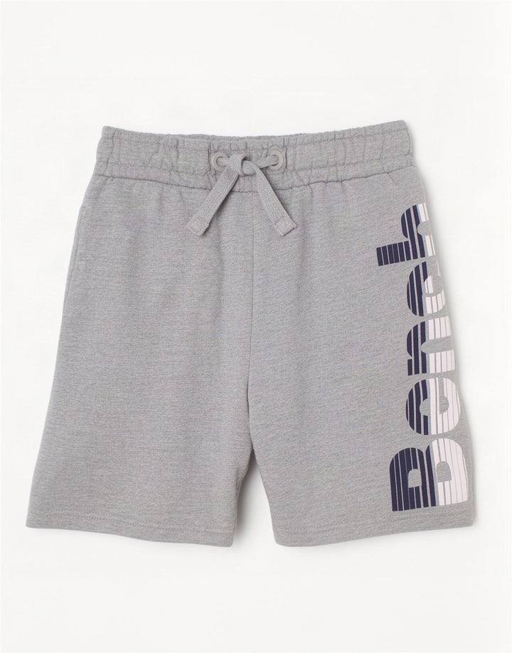 Bench Short de Sport Graphique Garçon 9-10 Ans Gris Coton