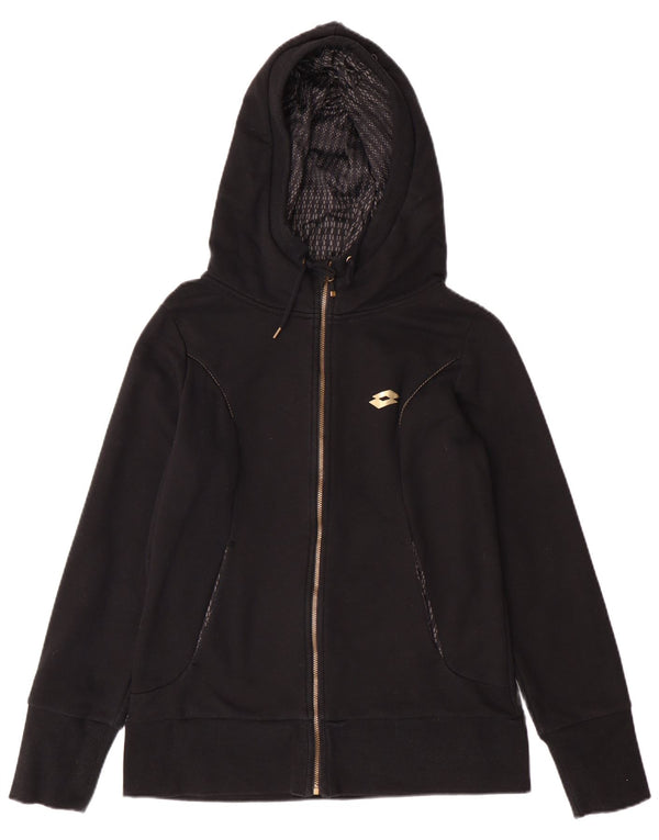 Lotto Pull à capuche zippé pour femme UK 14 Large Noir