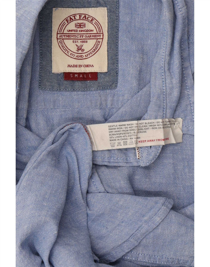 Chemise à manches courtes pour homme Fat Face en lin bleu petit