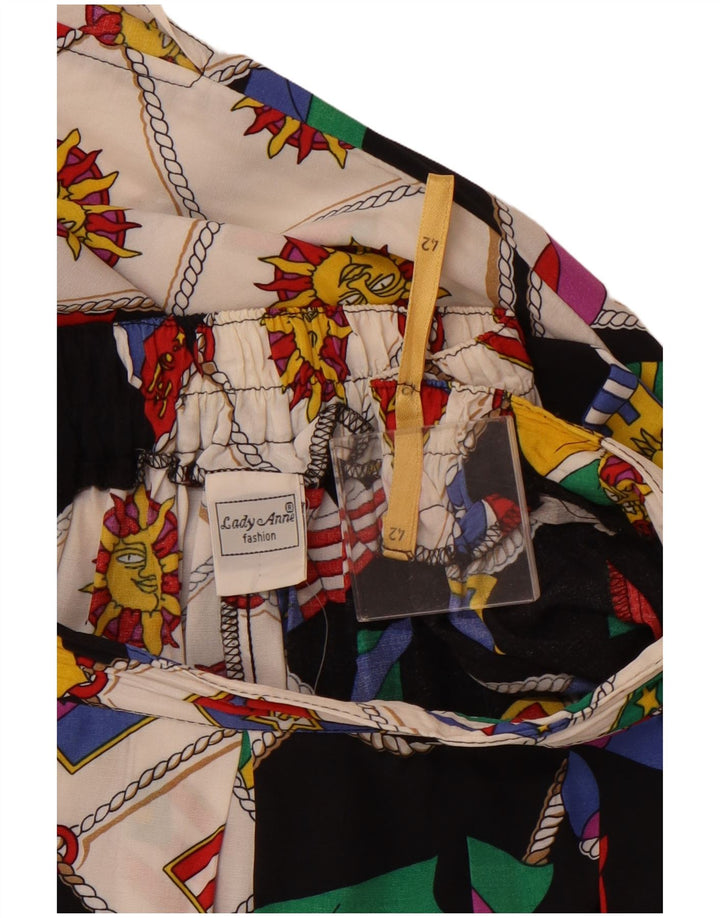 VINTAGE Jupe trapèze graphique femme IT 42 Medium W30 multicolore