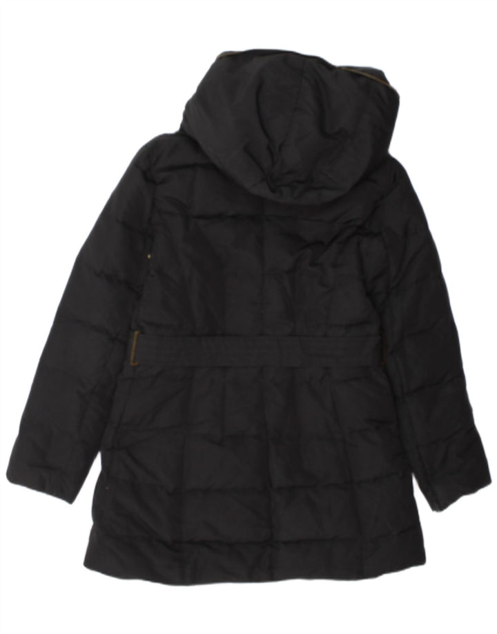 Zara Manteau matelassé à capuche pour femme UK 14 Large Noir