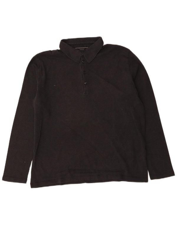 Hugo Boss Polo à manches longues Regular Fit XL Gris Coton Homme
