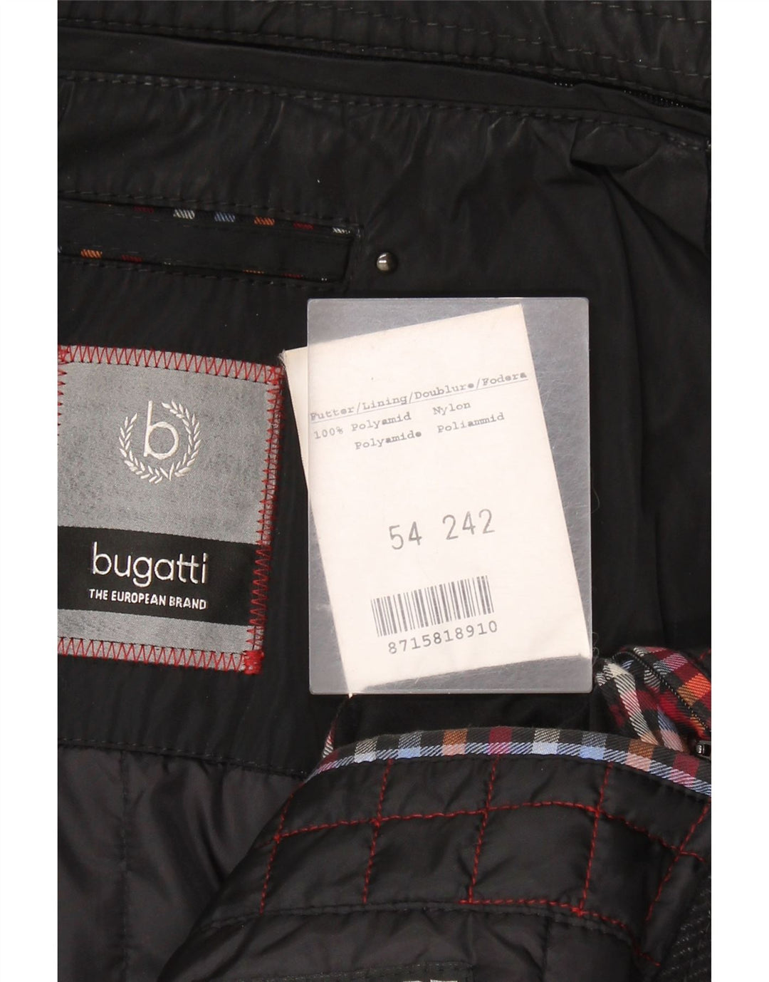 Bugatti Manteau Homme EU 54 2XL Laine Vierge Noire