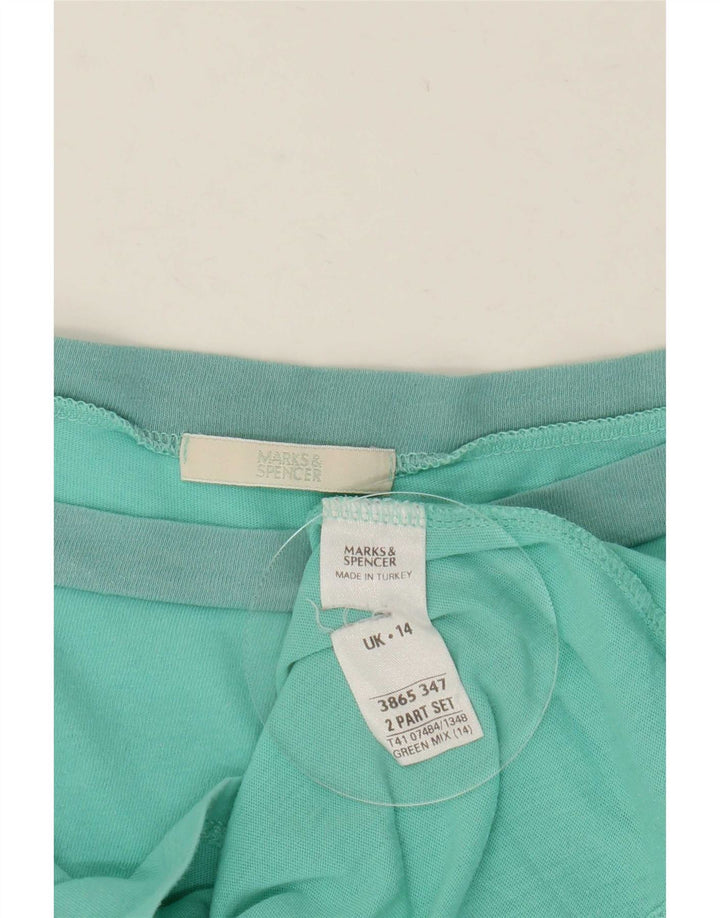 Marks & Spencer Haut à manches longues et épaules dénudées pour femme UK 14 Vert moyen