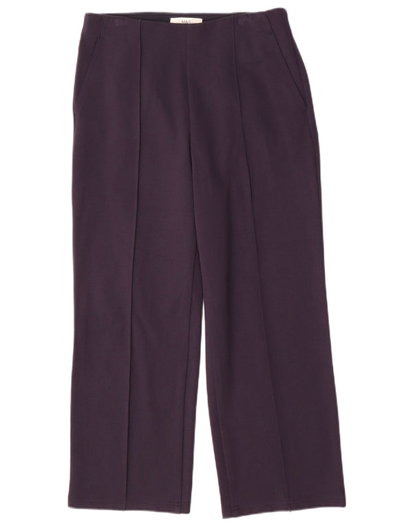 Marks & Spencer Pantalon décontracté pour femme UK 10 Small W28 L26 Bleu marine