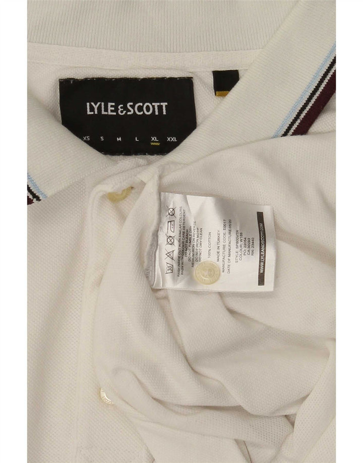 Lyle & Scott Polo Homme XL Blanc Rayé Coton