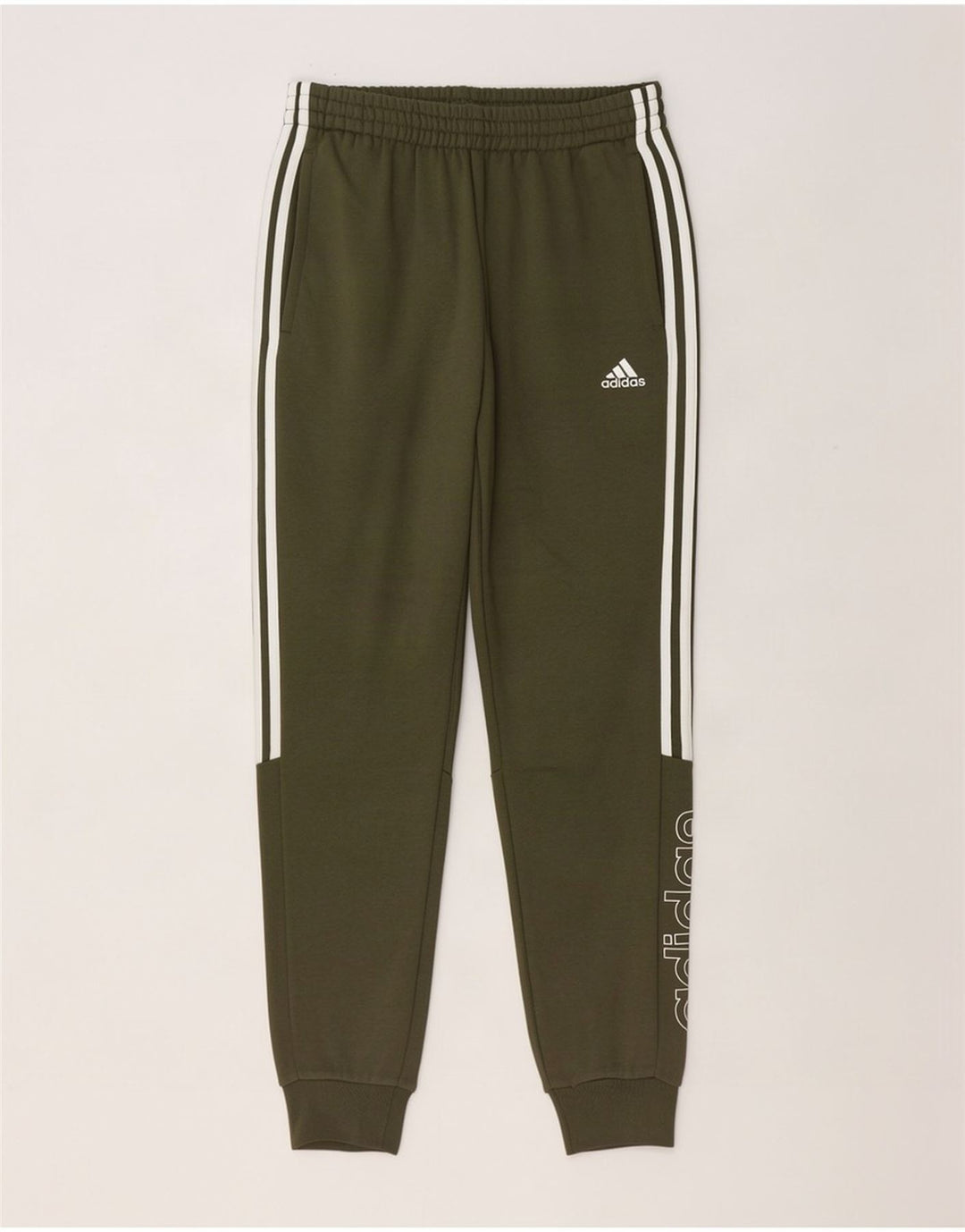 Adidas Pantalon de survêtement graphique pour homme en coton kaki moyen