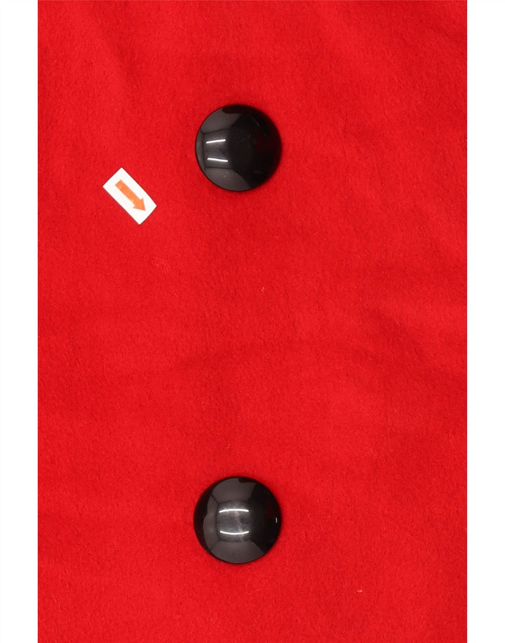 Jaeger Manteau double boutonnage surdimensionné pour femme UK 14 Grand Angora rouge