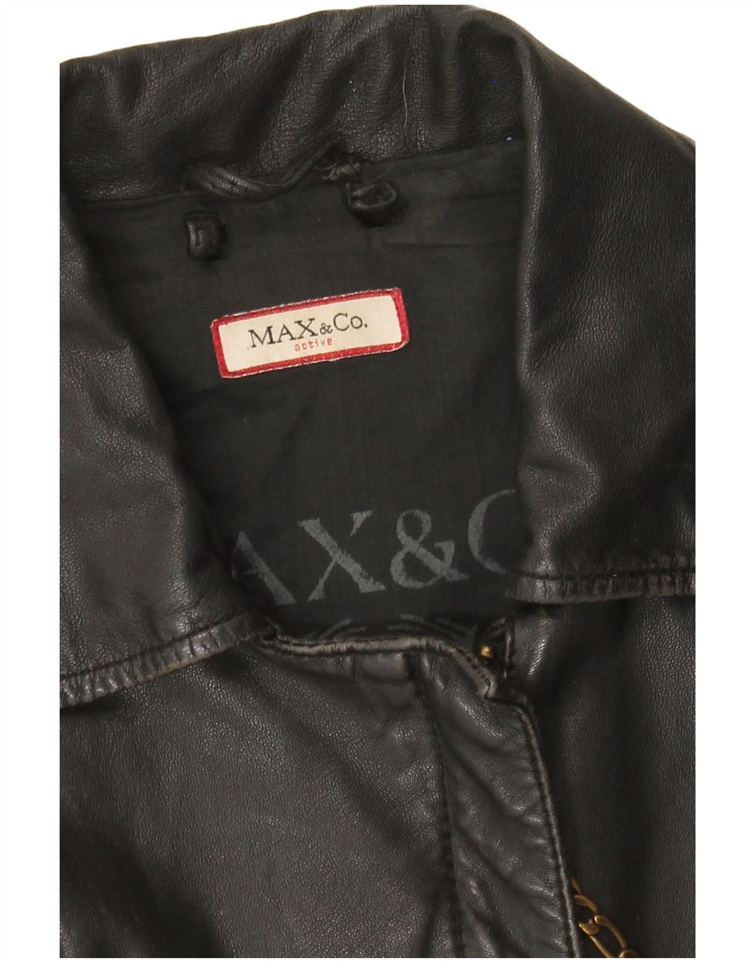 Max & Co. Veste en cuir pour femme UK 12 Gris moyen