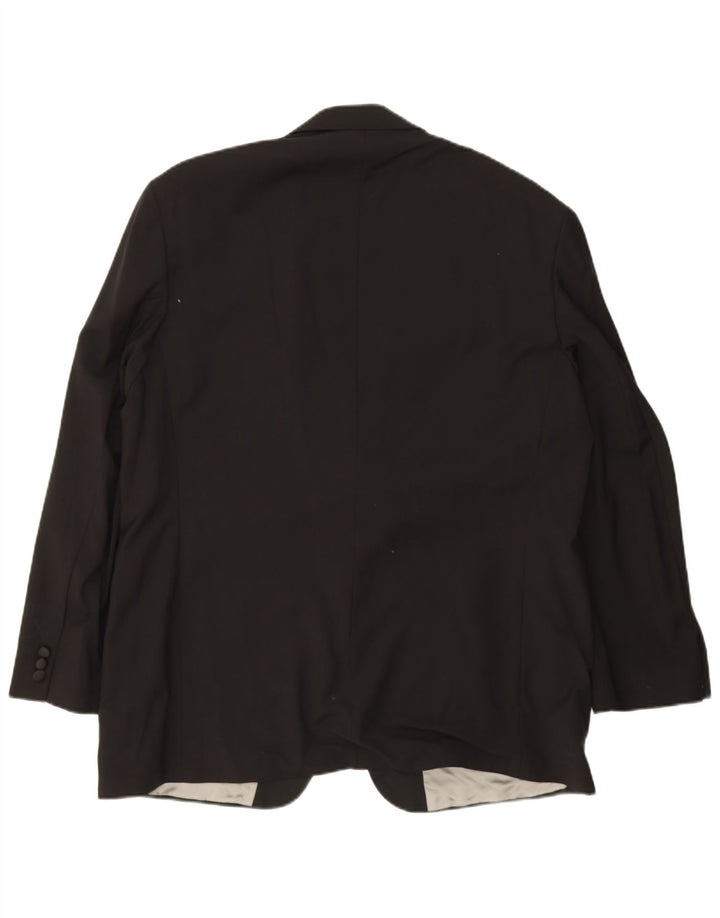 Marks & Spencer Veste blazer à 2 boutons pour homme UK 42 XL Noir Laine vierge