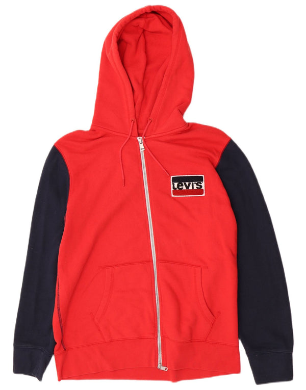 Levi's Sweat à capuche zippé pour homme en coton color block Large Rouge