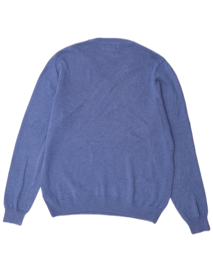 Marks & Spencer Pull Col V Homme Bleu Moyen Coton