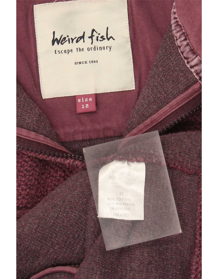 Weird Fish Veste de survêtement pour femme UK 12 Coton bordeaux moyen