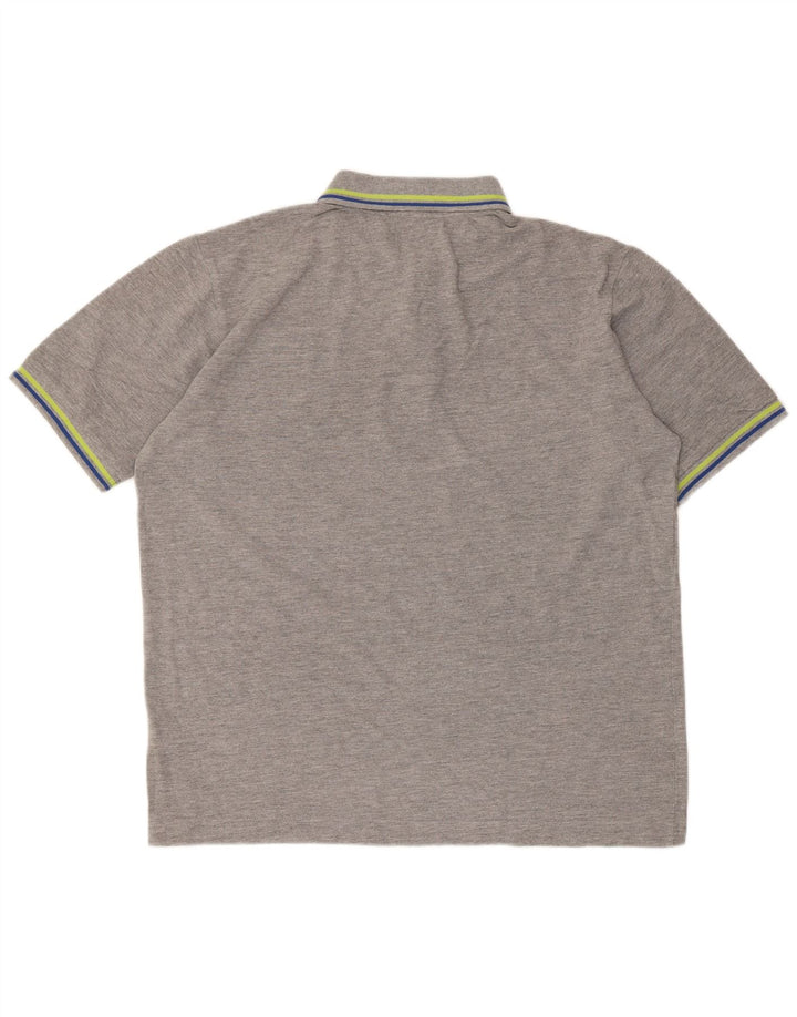 Kappa Polo Homme Large Gris Moucheté Coton