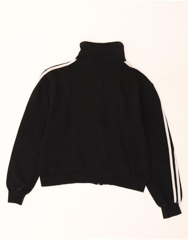 Adidas Femmes Crop Survêtement Top Veste UK 18 XL Noir Coton