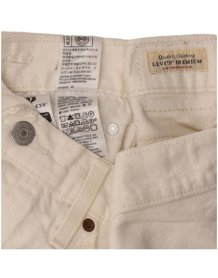 Levi's Short 501 Taille Haute En Denim Déchiré Femme W30 Blanc Moyen