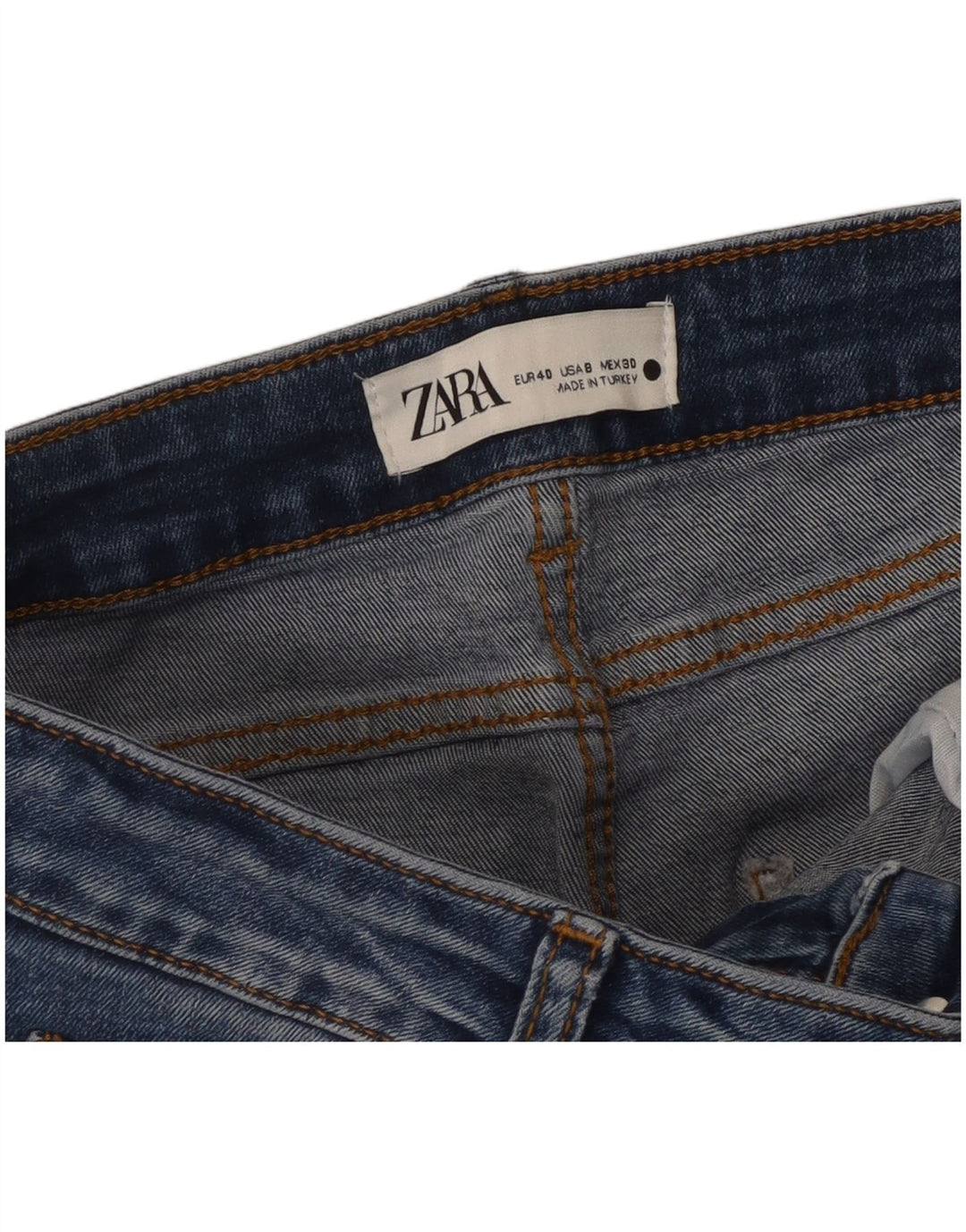 Zara Jean évasé pour femme EU 40 Medium W30 L30 Bleu