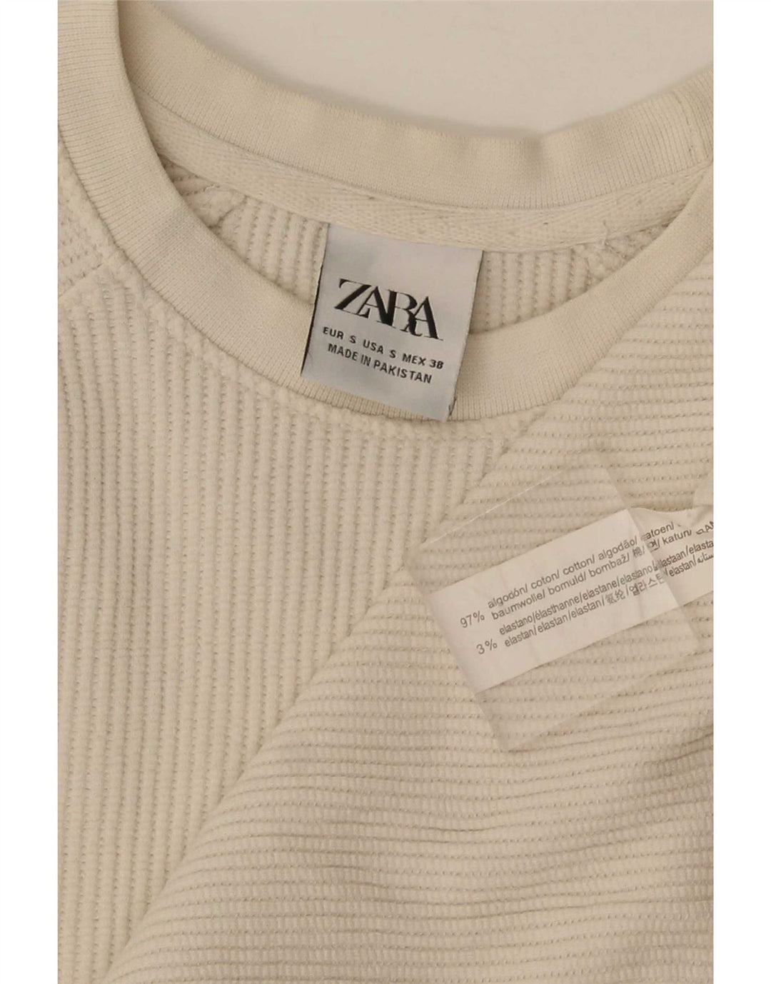 Zara Homme T-Shirt Top Petit Blanc Coton