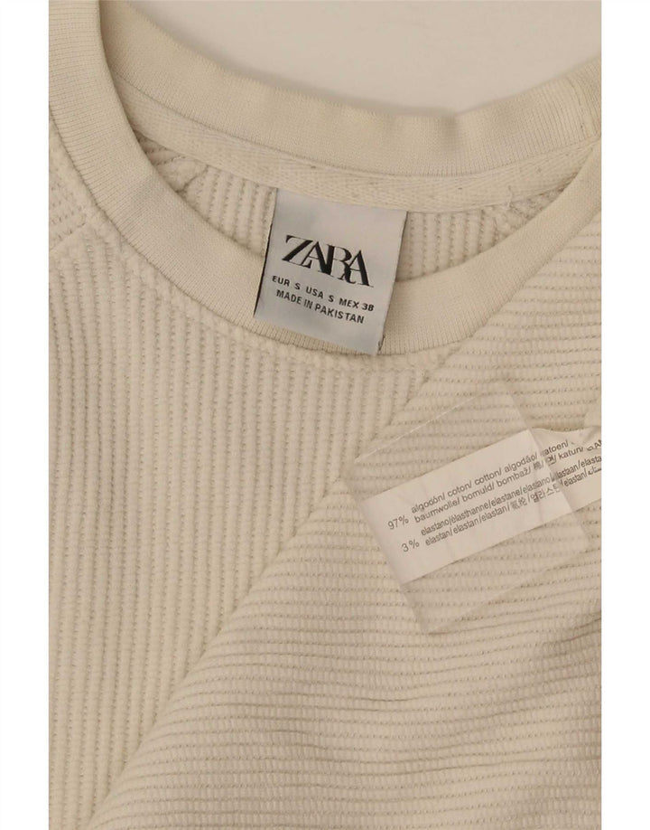 Zara Homme T-Shirt Top Petit Blanc Coton