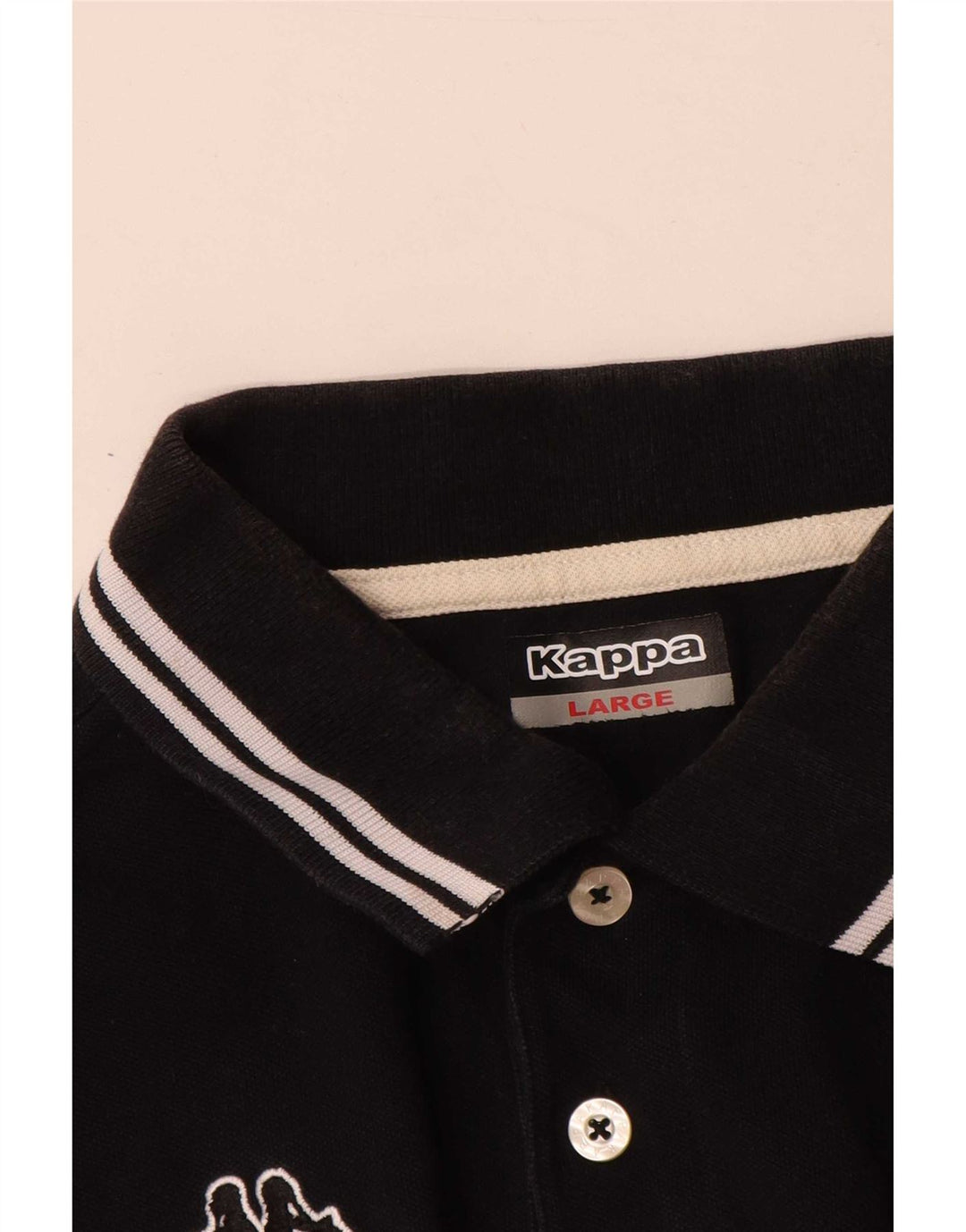 Kappa Polo Homme Large Noir Rayé