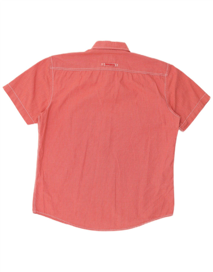 Camel Active Chemise à manches courtes pour homme en coton à carreaux rouges
