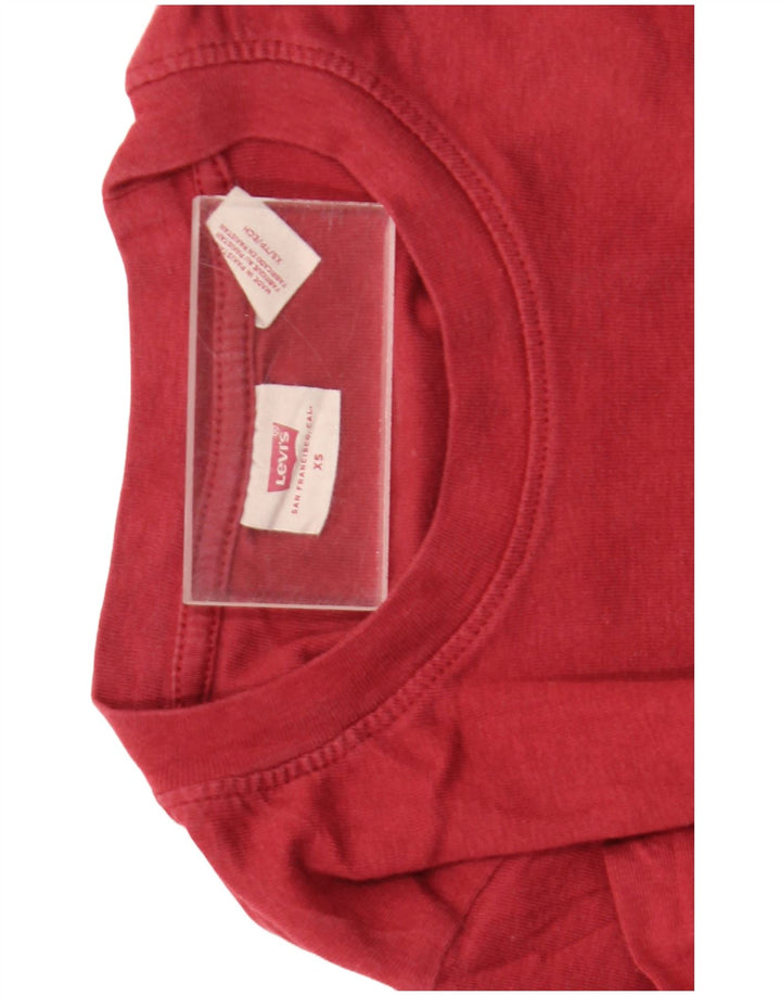 Levi's Crop Top Femme Manches Longues UK 4 XS Rouge