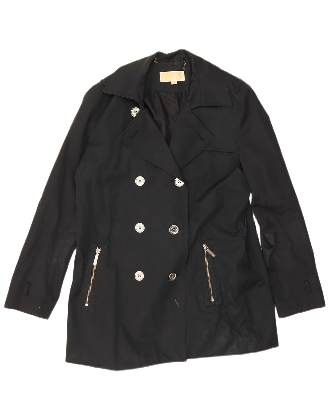 Michael Kors Trench court à double boutonnage pour femme UK 16 Large Noir