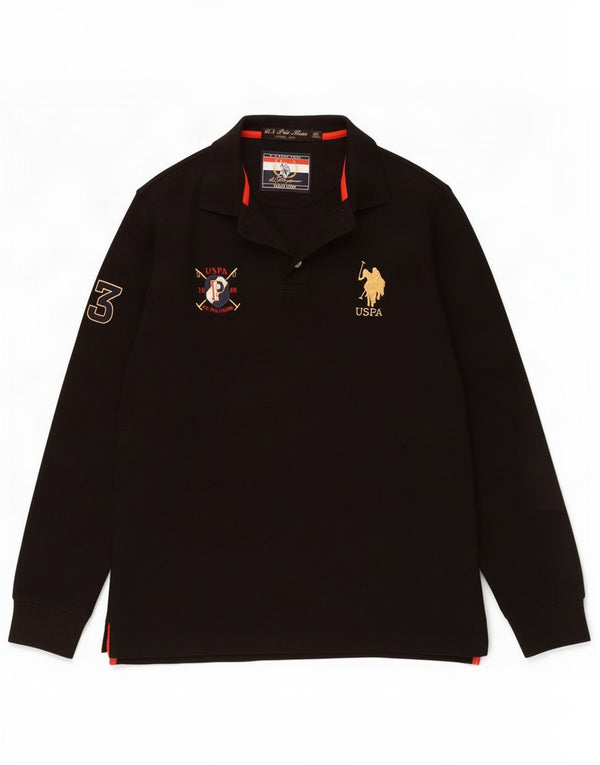 U.S. Polo Assn. Chemise graphique à manches longues pour hommes 2XL en coton noir