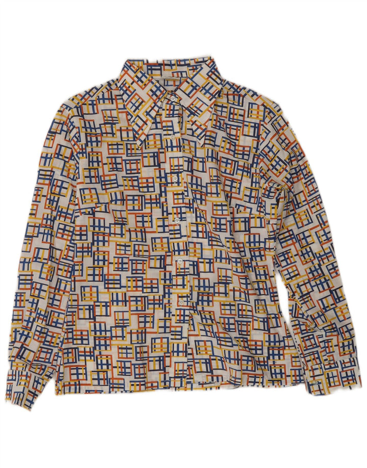 Chemisier chemise femme vintage EU 40 Polyester géométrique multicolore moyen