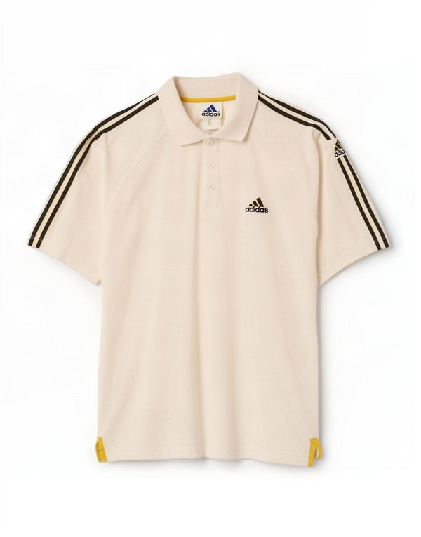 Adidas Polo Homme UK 42/44 Grand Blanc Coton