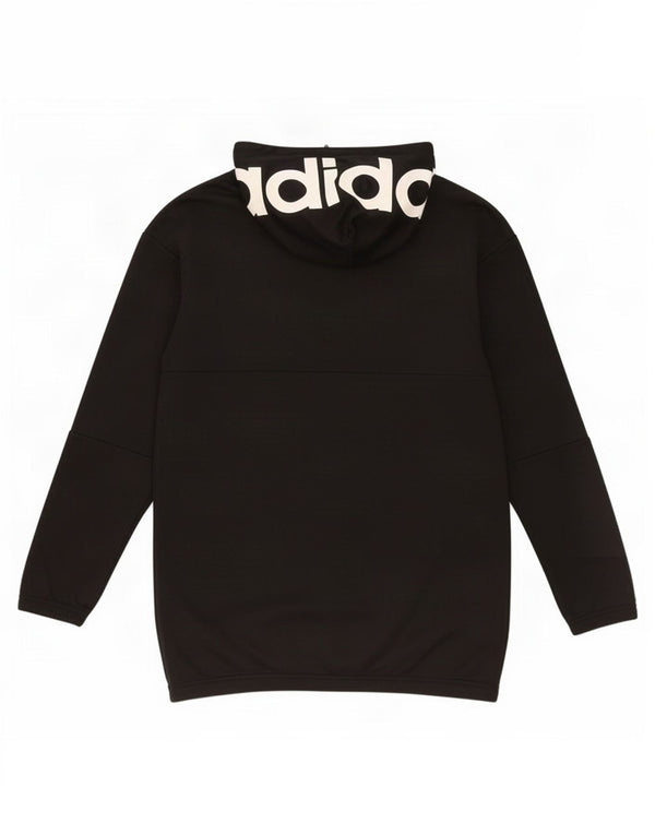 Adidas Pull à capuche surdimensionné avec col zippé pour femme UK 8/10 Petit Noir