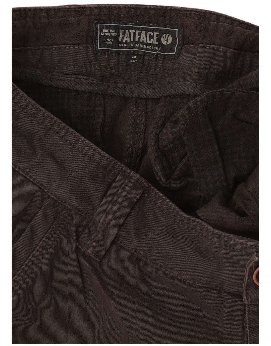 Fat Face Short Chino Homme W30 Coton Gris Moyen