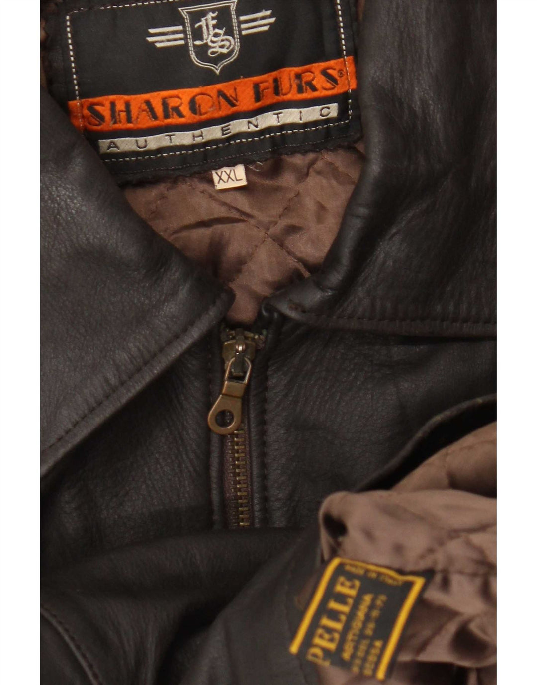 Sharon Furs Veste en cuir pour homme UK 44 2XL Marron
