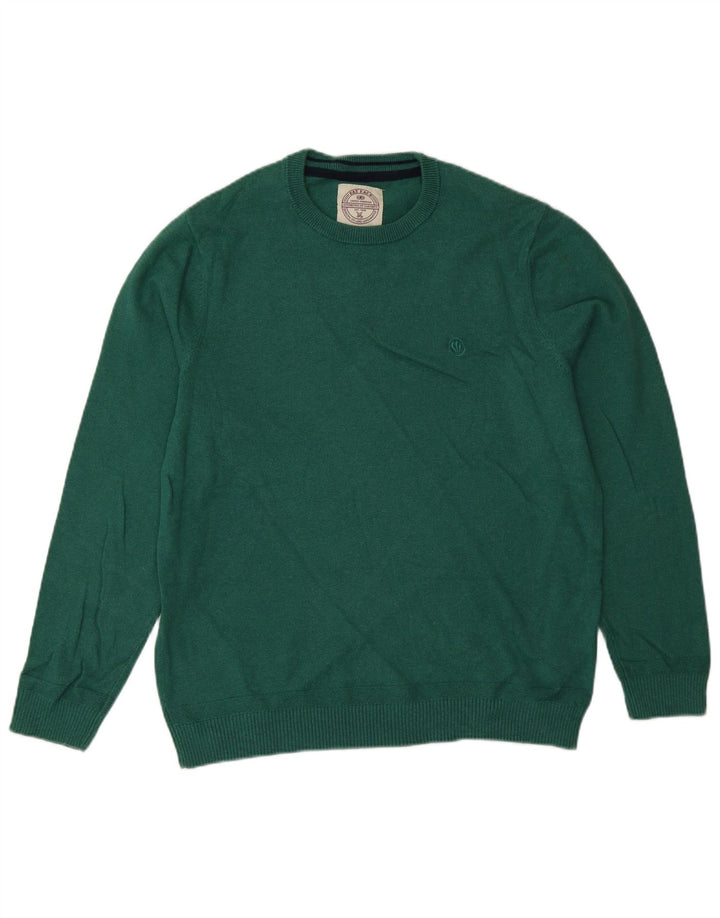 Fat Face Pull Col Ras du Cou Homme Vert Moyen Coton