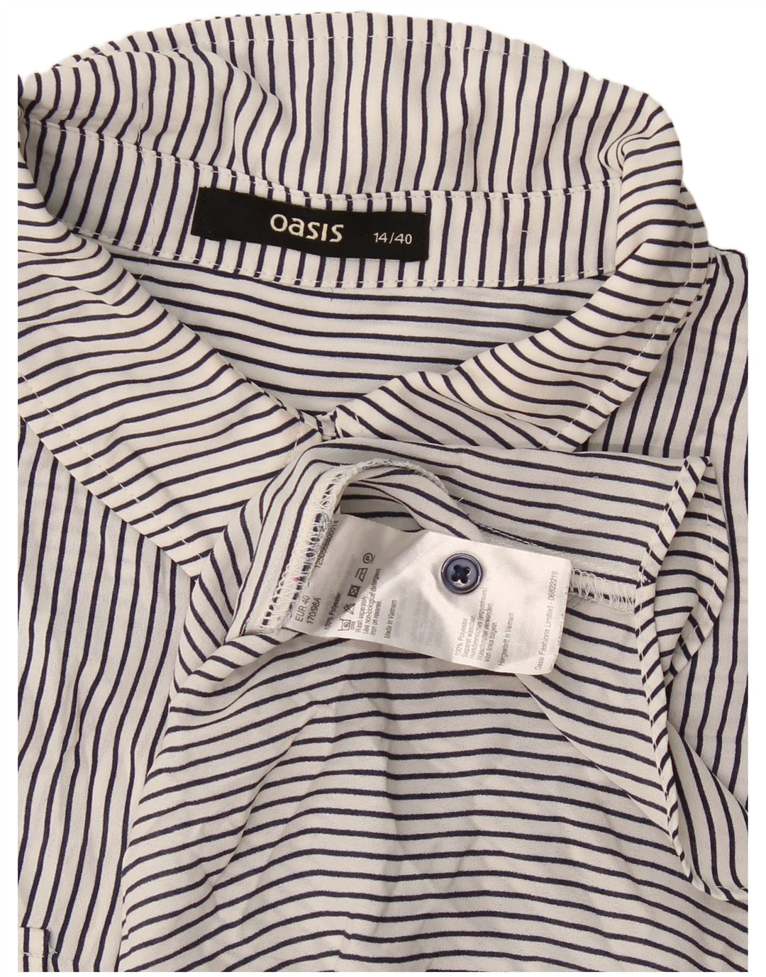 Oasis Chemise pull pour femme UK 14 Grandes rayures blanches en polyester