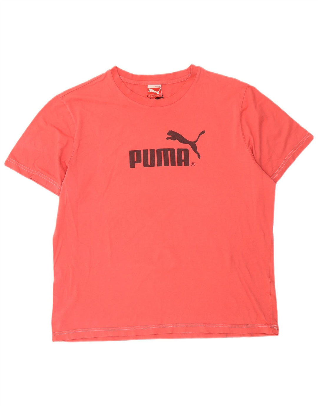 Puma Homme Graphic T-Shirt Top Large Rouge Coton