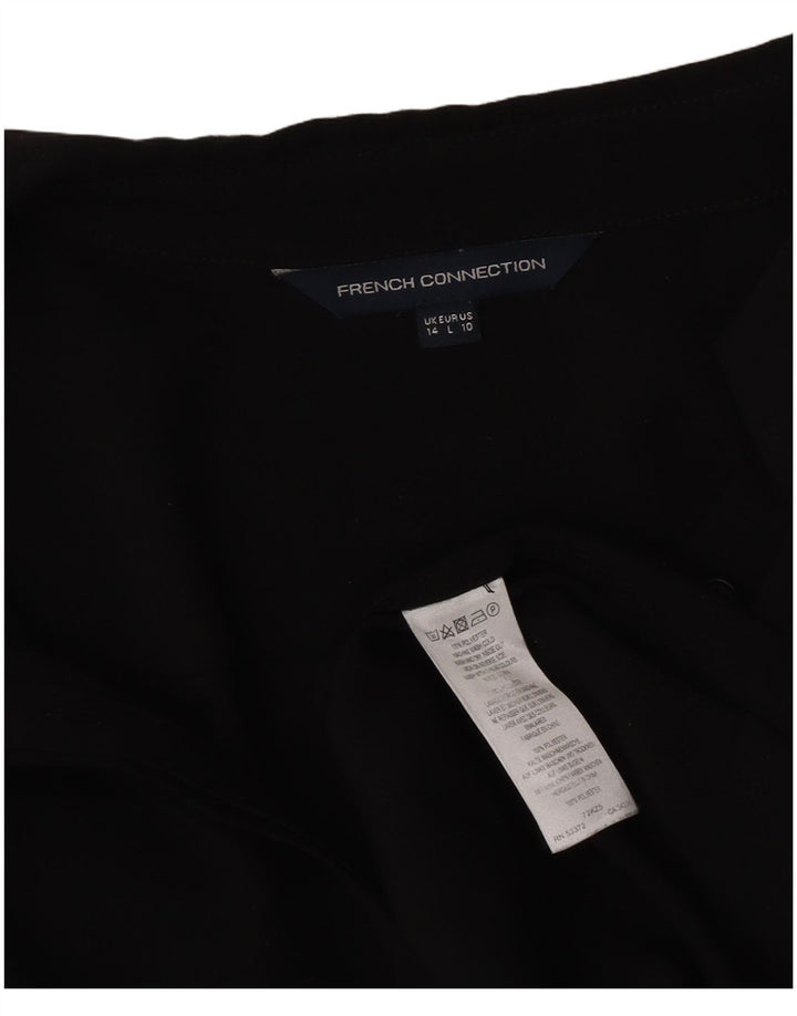 French Connection Chemisier coupe ample pour femme UK 44 Large Noir Polyester
