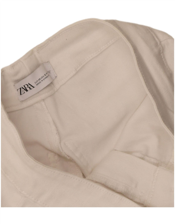 Zara Jean évasé pour femme EU 40 Medium W30 L31 Blanc