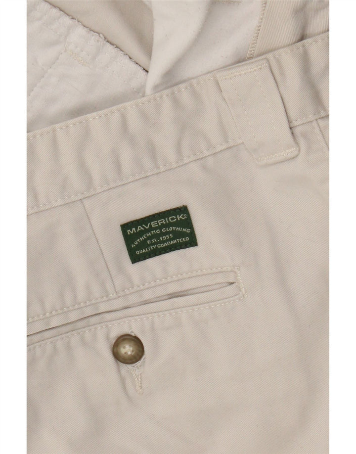 MAVERICK Pantalon Cargo Droit Homme W36 L30 Coton Blanc
