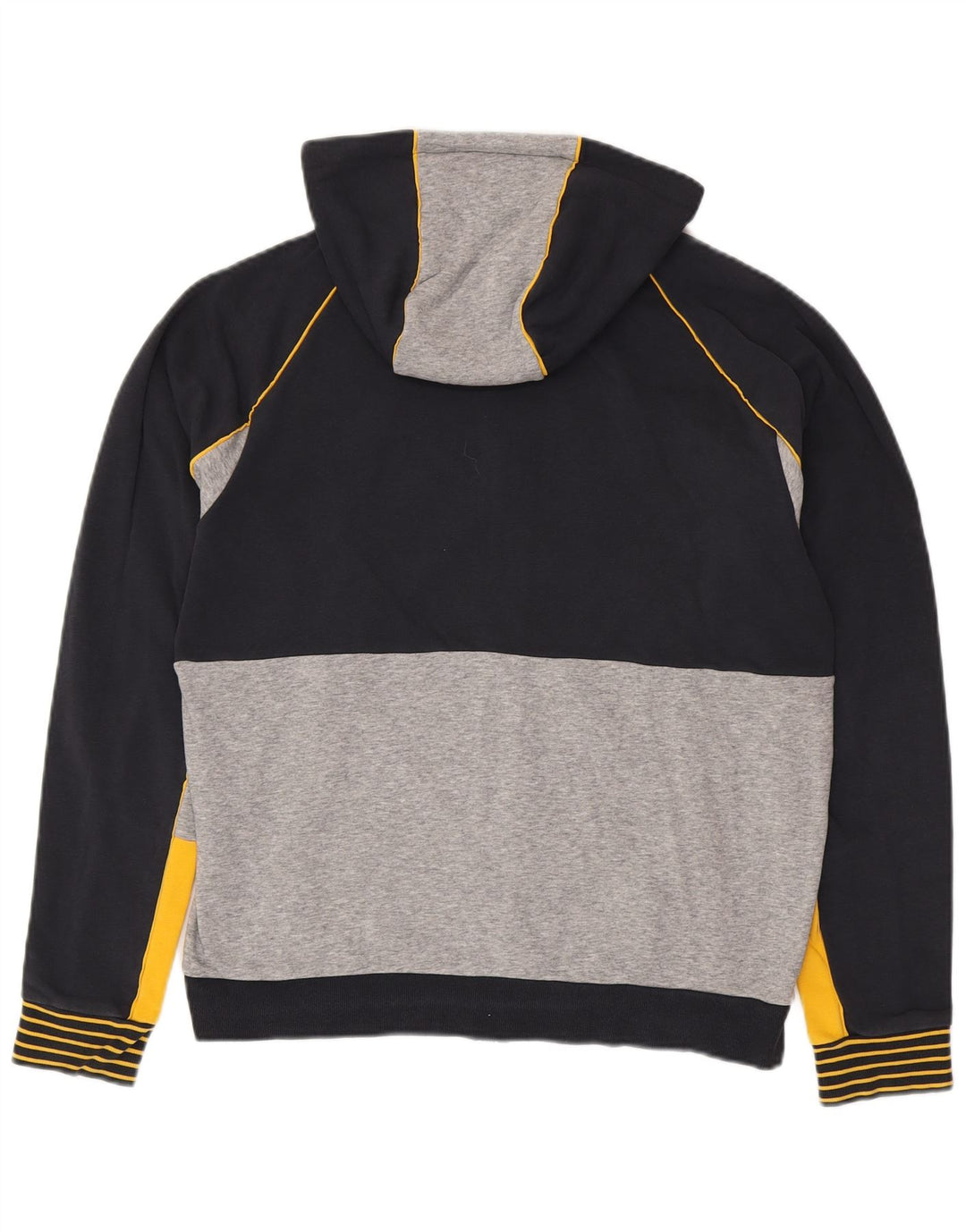 HUGO BOSS Pull à capuche zippé coupe classique pour hommes, grand color block bleu marine