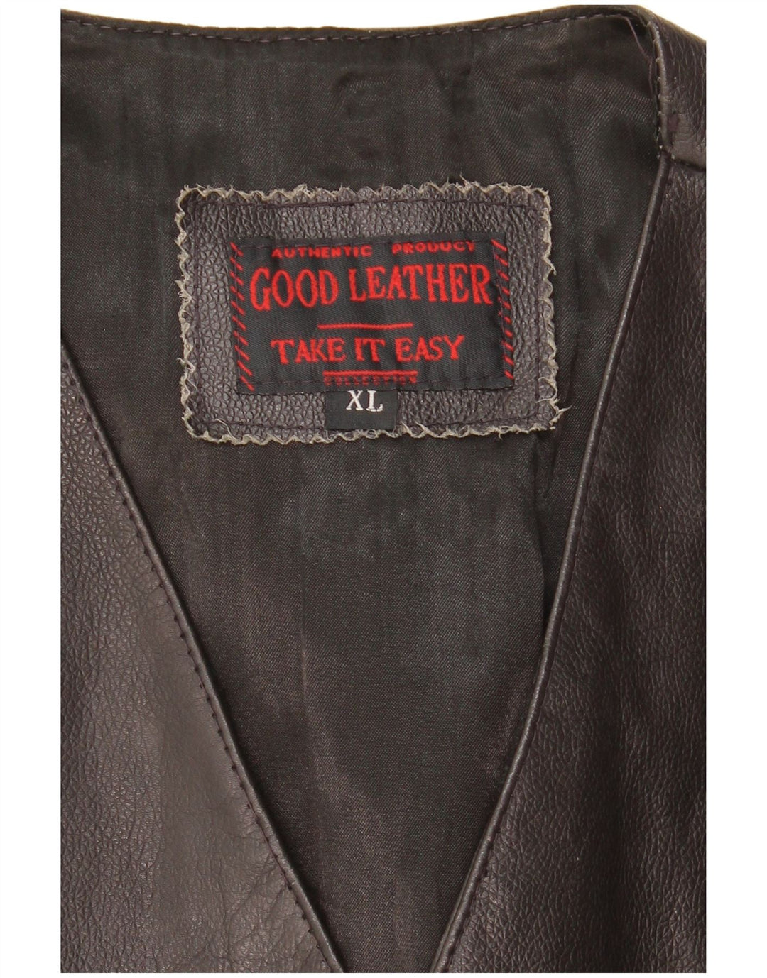 gilet en cuir homme vintage XL cuir noir