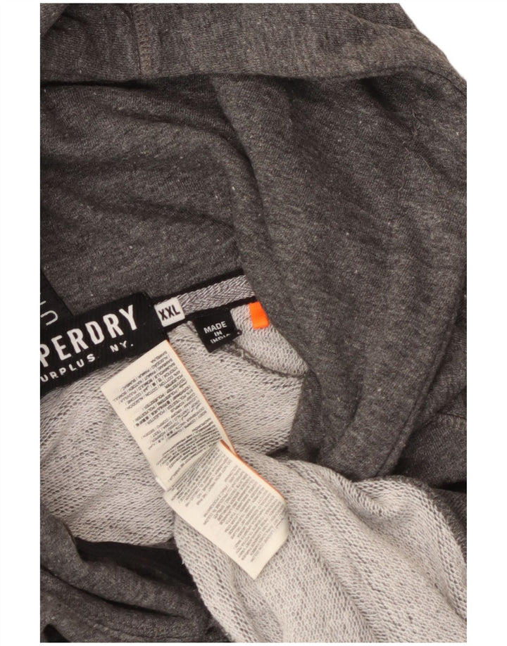 Superdry Pull à capuche graphique pour homme 2XL Gris Polyester