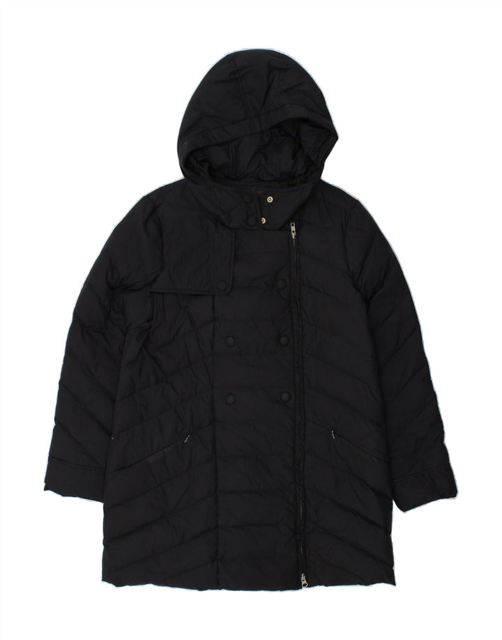 TRUSSARDI JEANS Womens Hooded Padded Coat IT 46 Large Navy Blue Polyamide Vintage Trussardi Jeans and Second-Hand Trussardi Jeans from Messina Hembry 