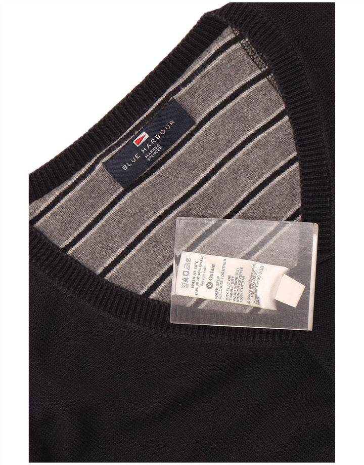 Marks & Spencer Pull à col en V Blue Harbor pour hommes, grand bleu marine