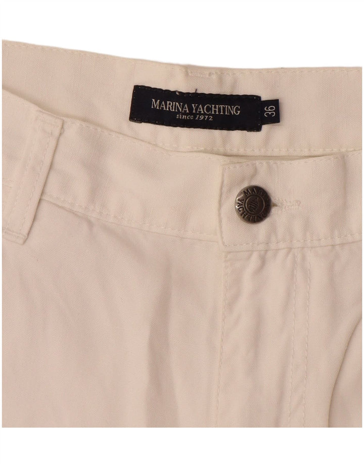 MARINA YACHTING Pantalon décontracté droit pour homme W36 L31 Blanc Coton