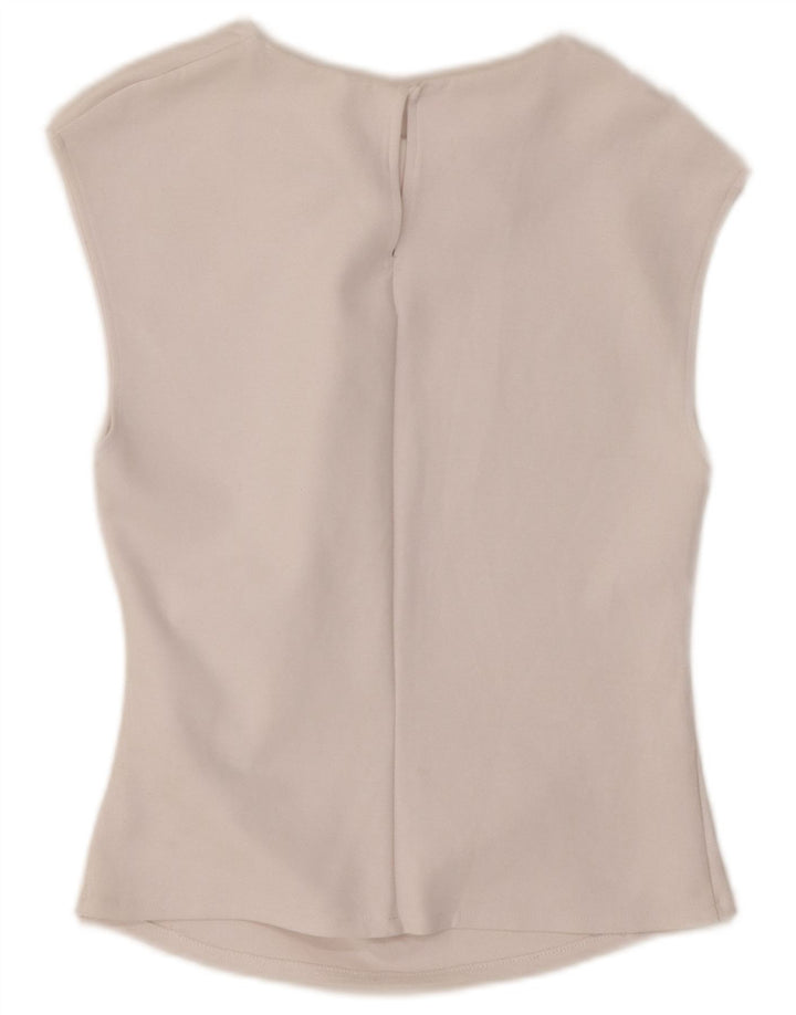 Zara Chemisier court sans manches pour femme UK 14 Large Blanc